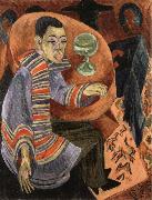 Ernst Ludwig Kirchner The Drinker or Self-Portrait as a Drunkard oil